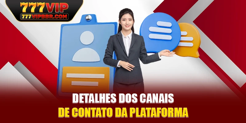 Detalhes dos canais de contato da plataforma