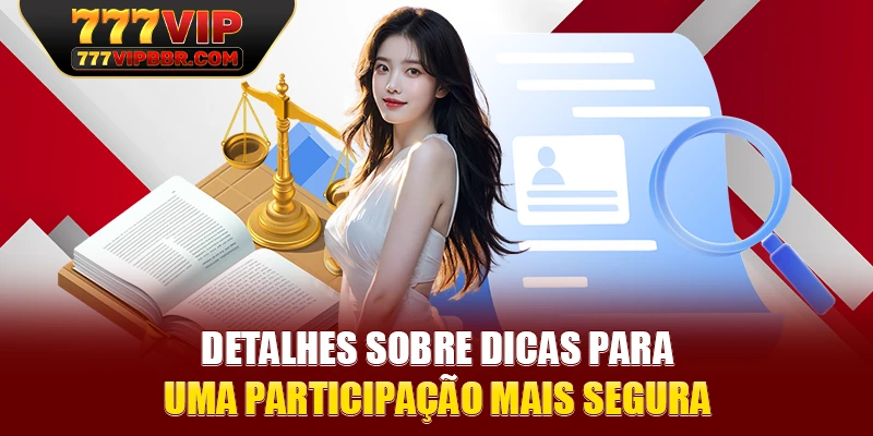 Detalhes sobre dicas para uma participação mais segura